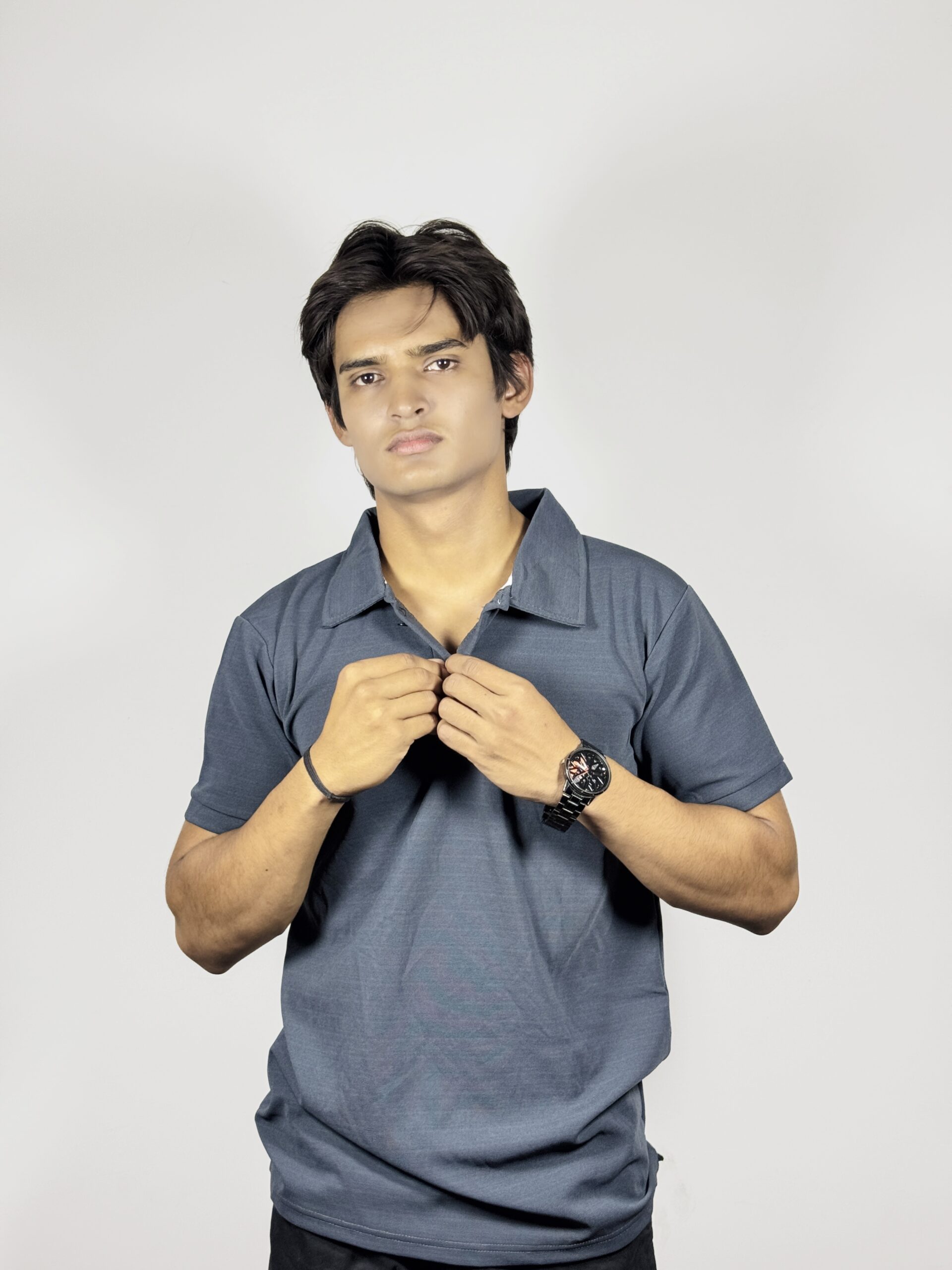 Classic Charcoal Polo T-Shirt – Minimalist Style