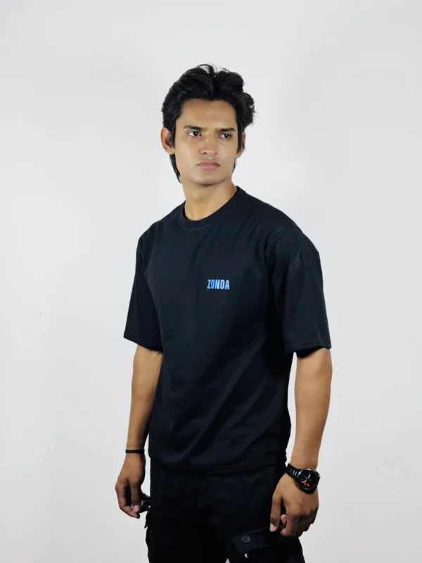 "Zonoa SkullFire 240GSM Oversized Tee – Black - Image 2