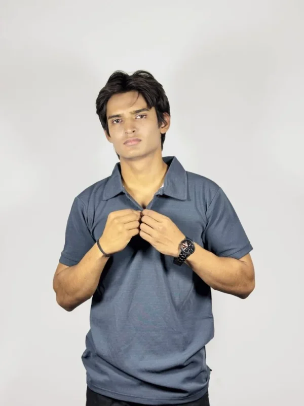 Classic Charcoal Polo T-Shirt – Minimalist Style, Maximum Comfort  Elevate you
