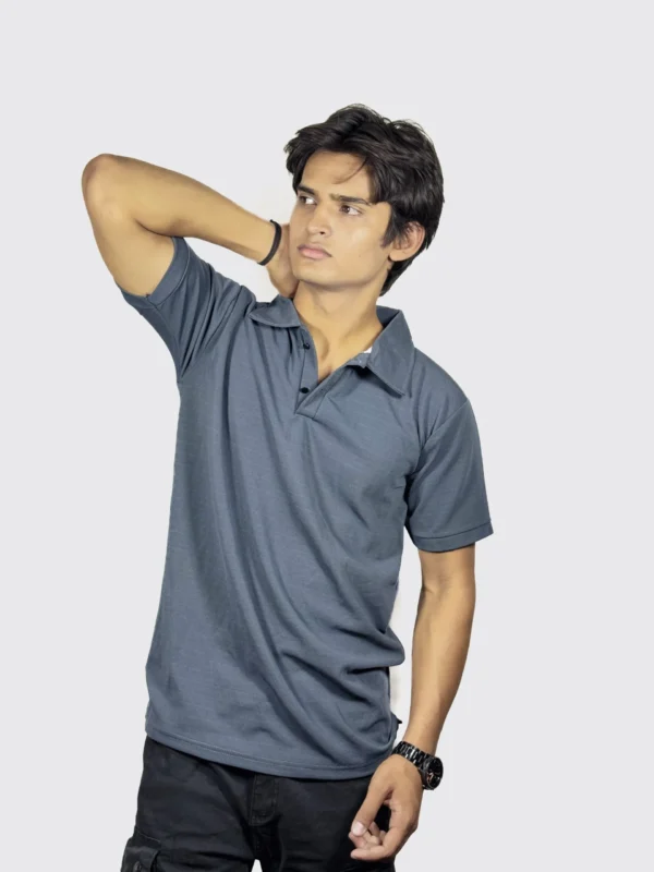Classic Charcoal Polo T-Shirt – Minimalist Style, Maximum Comfort  Elevate you - Image 2