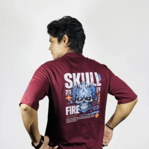 Skull Fire Oversized T-Shirt - 240 GSM
