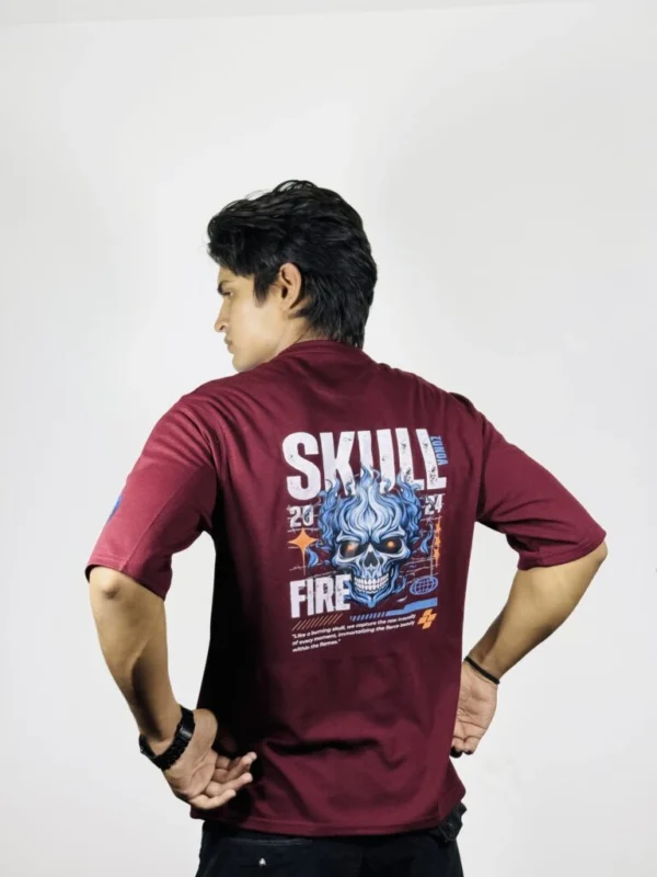Skull Fire Oversized T-Shirt - 240 GSM