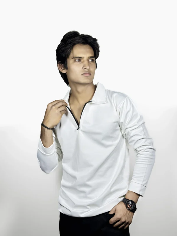 Classic White Quarter-Zip Pullover - Image 2