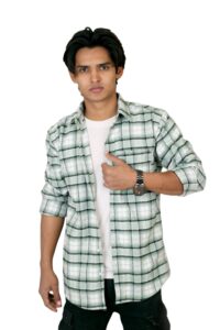 Forest Mist Plaid Flannel Shirt