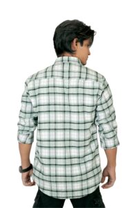 Forest Mist Plaid Flannel Shirt - Image 2